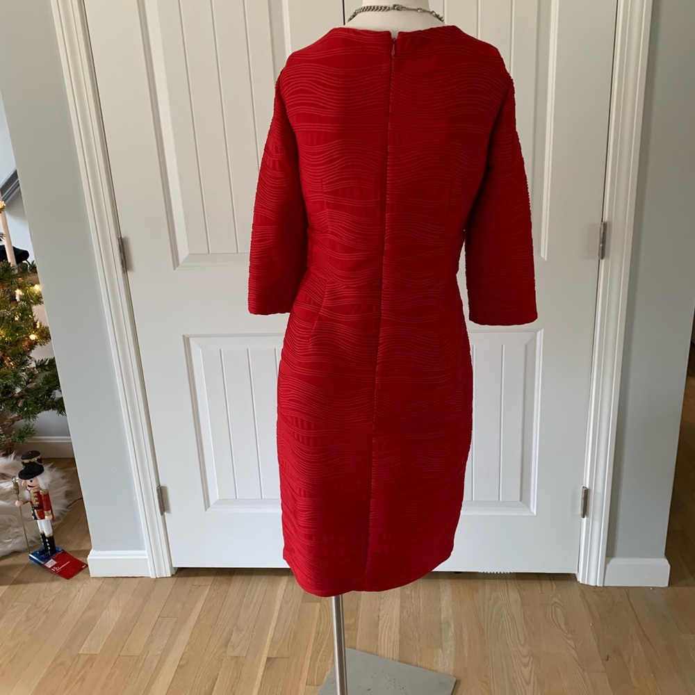 Festive Red Holiday Dress, Size 12 - Picture 2 of 5